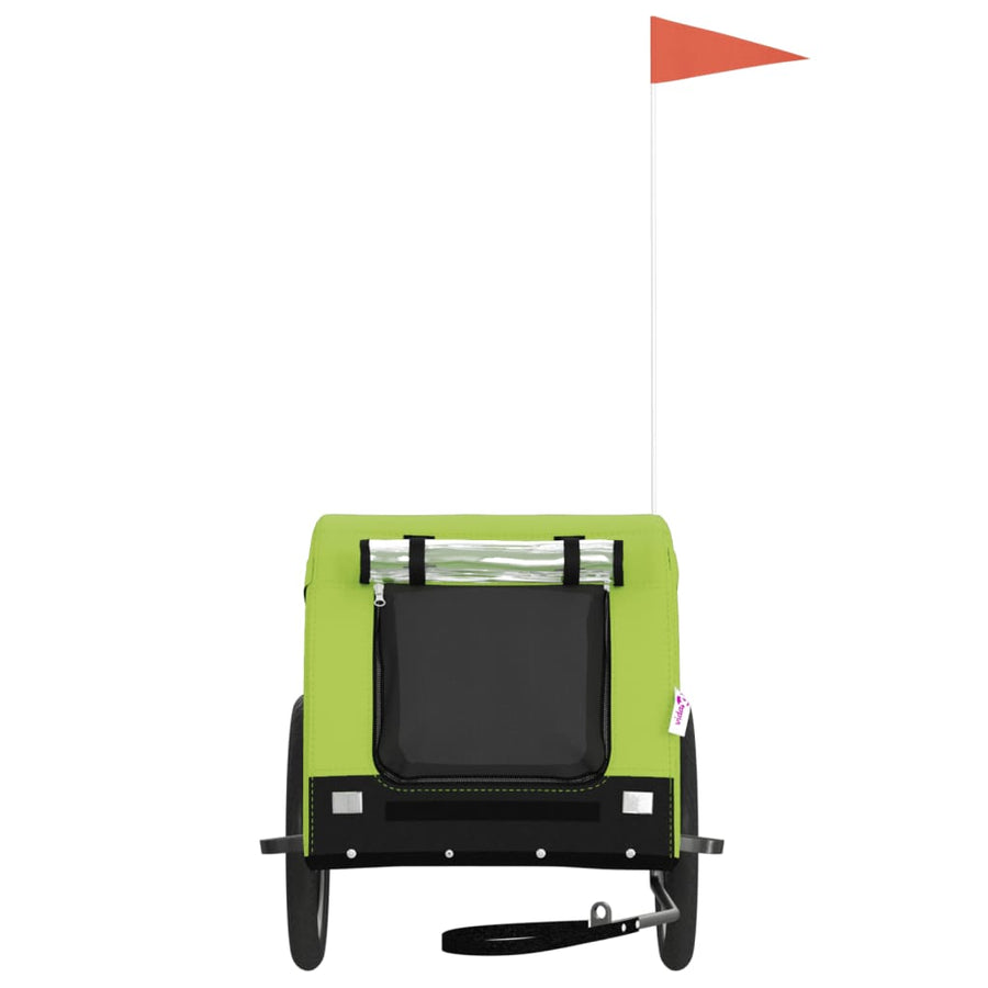 Hondenfietstrailer Oxford Stof En Ijzer En Zwart 136 x 69 x 73.5 cm Groen