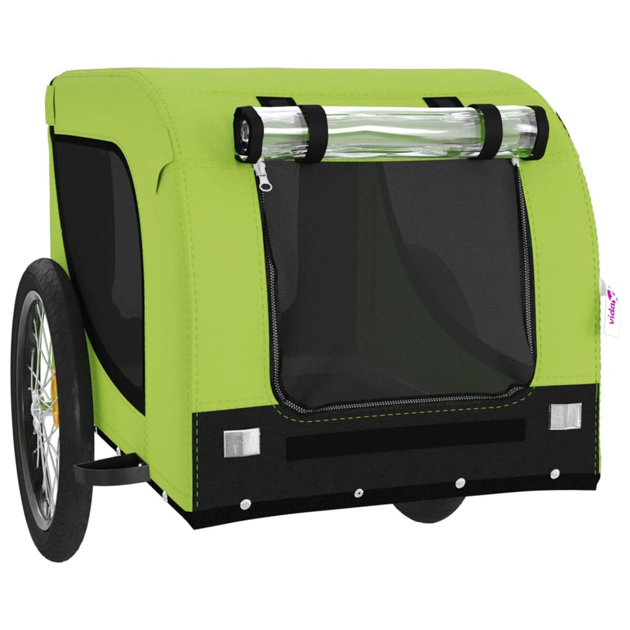Hondenfietstrailer Oxford Stof En Ijzer En Zwart 136 x 69 x 73.5 cm Groen