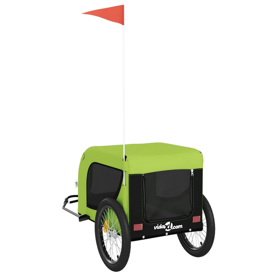 Hondenfietstrailer Oxford Stof En Ijzer En Zwart 136 x 69 x 73.5 cm Groen