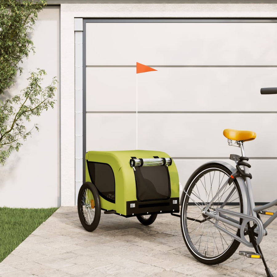 Hondenfietstrailer Oxford Stof En Ijzer En Zwart 136 x 69 x 73.5 cm Groen