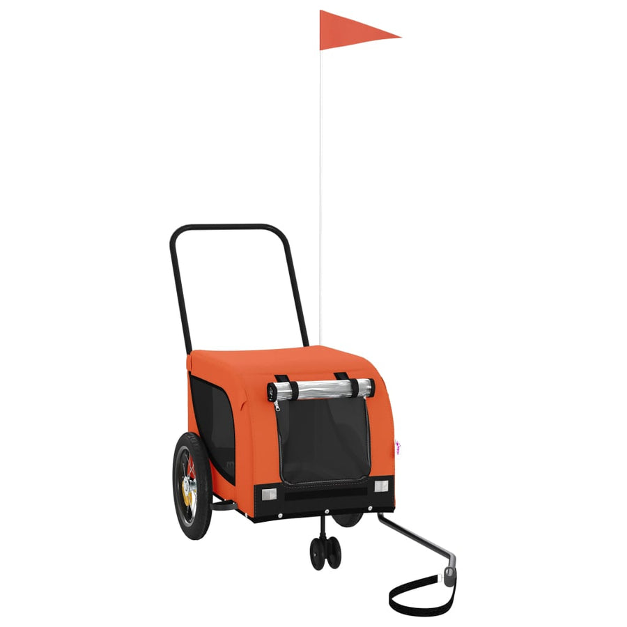 Hondenfietstrailer Oxford Stof En Ijzer 124 x 53 x 53 cm Oranje en zwart