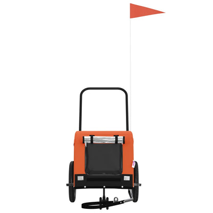Hondenfietstrailer Oxford Stof En Ijzer 124 x 53 x 53 cm Oranje en zwart