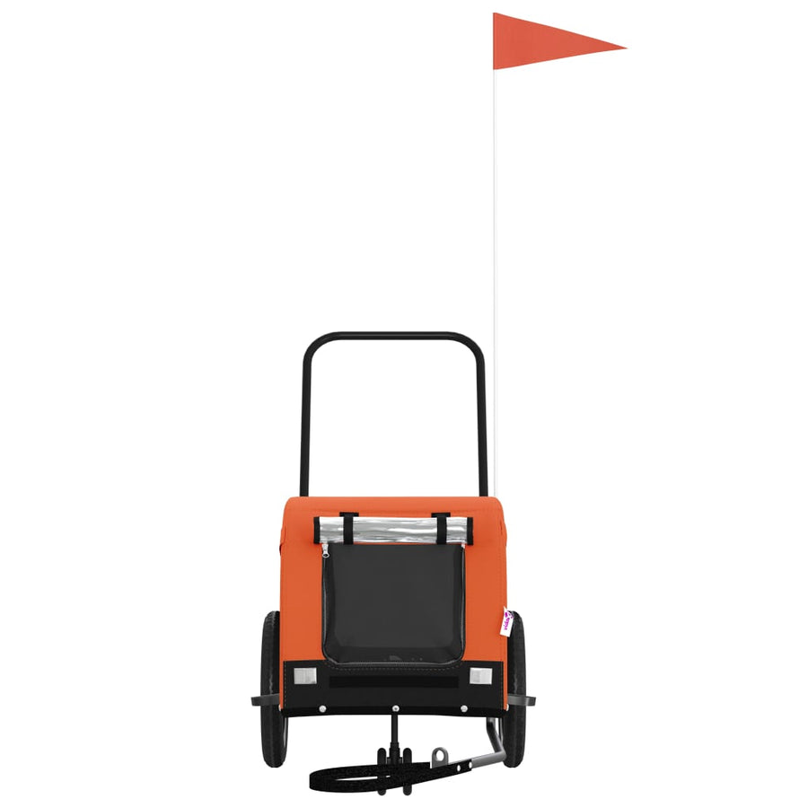 Hondenfietstrailer Oxford Stof En Ijzer 124 x 53 x 53 cm Oranje en zwart