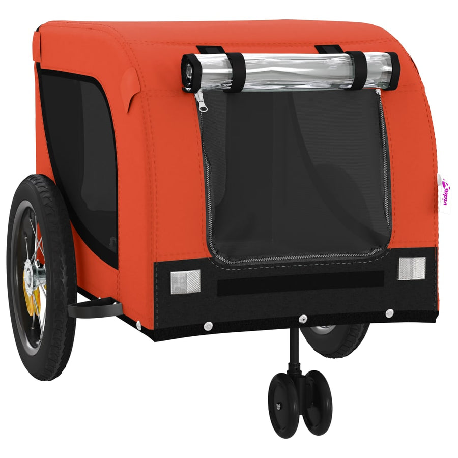 Hondenfietstrailer Oxford Stof En Ijzer 124 x 53 x 53 cm Oranje en zwart