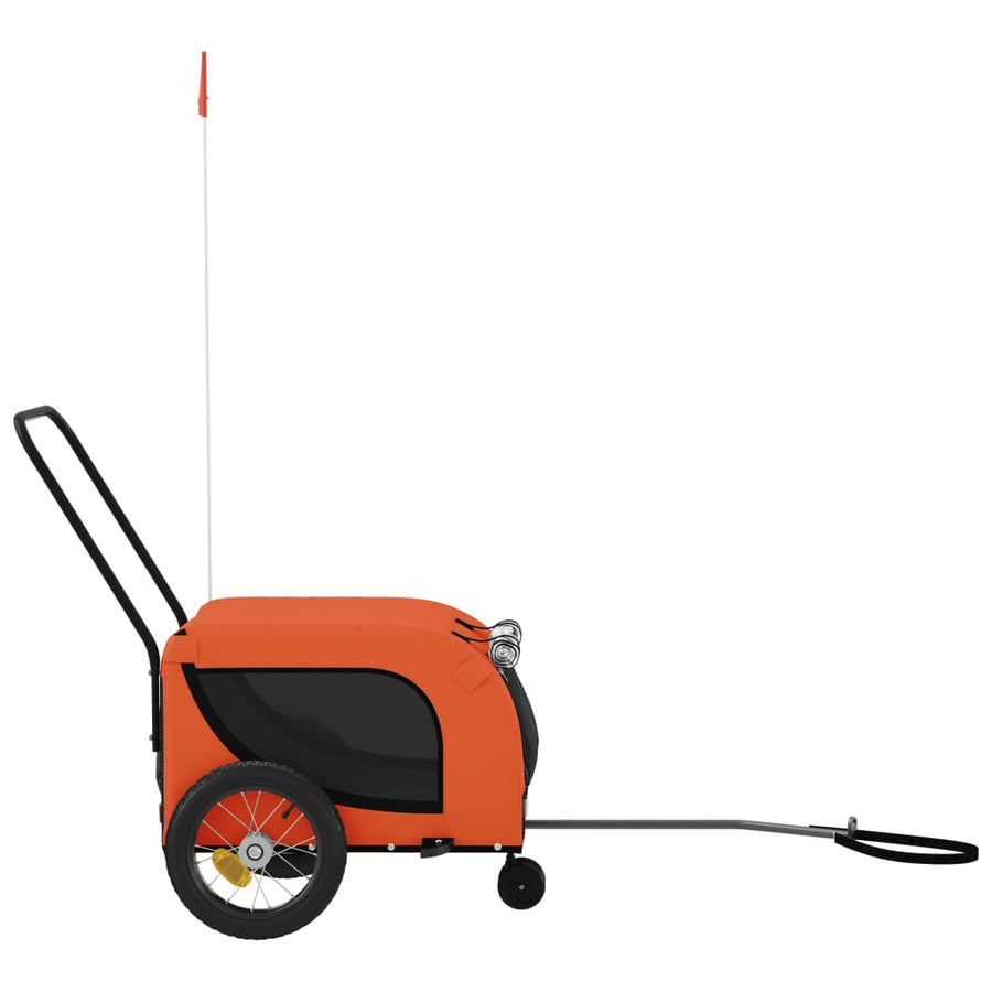 Hondenfietstrailer Oxford Stof En Ijzer 124 x 53 x 53 cm Oranje en zwart