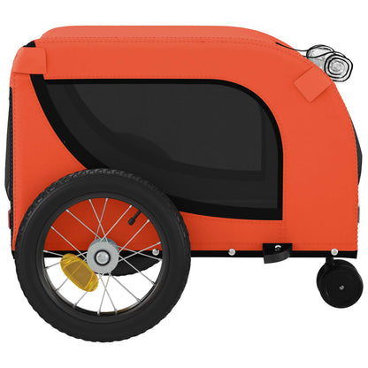 Hondenfietstrailer Oxford Stof En Ijzer 124 x 53 x 53 cm Oranje en zwart
