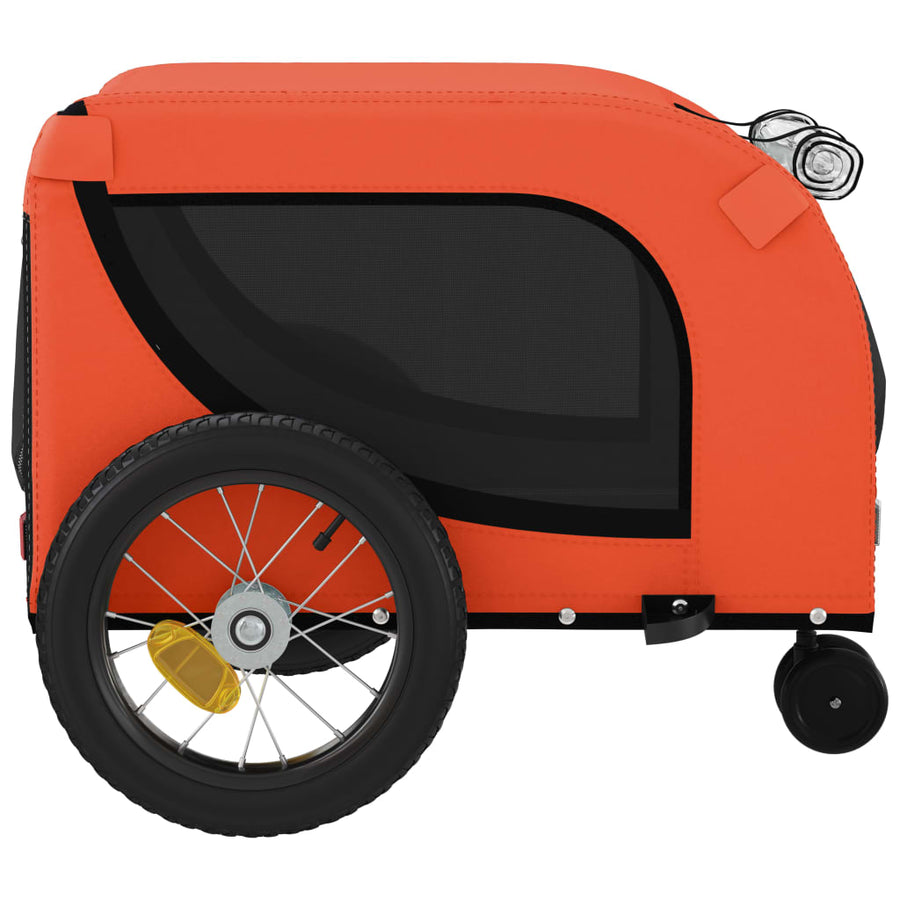 Hondenfietstrailer Oxford Stof En Ijzer 124 x 53 x 53 cm Oranje en zwart