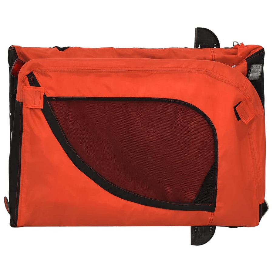 Hondenfietstrailer Oxford Stof En Ijzer 124 x 53 x 53 cm Oranje en zwart