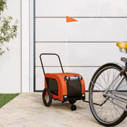 Hondenfietstrailer 124x53x53 cm oranje zwart