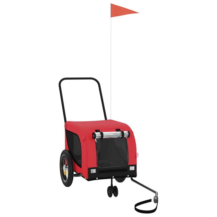 Hondenfietstrailer Oxford Stof En Ijzer 124 x 53 x 53 cm Rood en zwart