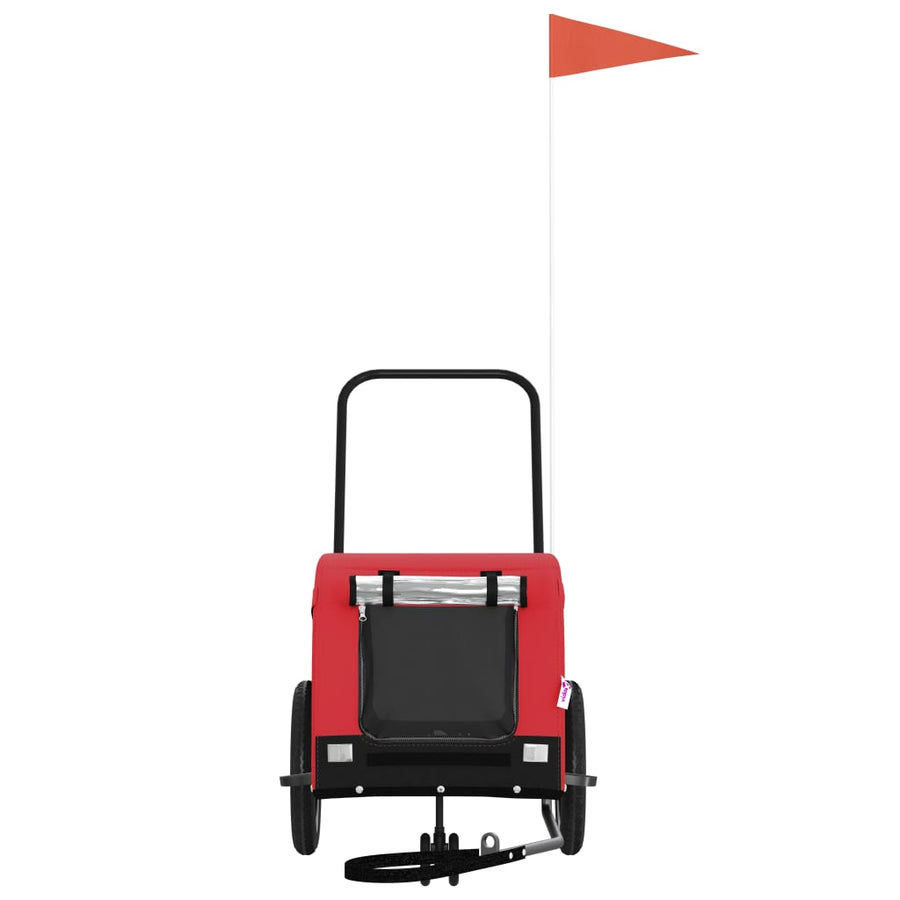 Hondenfietstrailer Oxford Stof En Ijzer 124 x 53 x 53 cm Rood en zwart