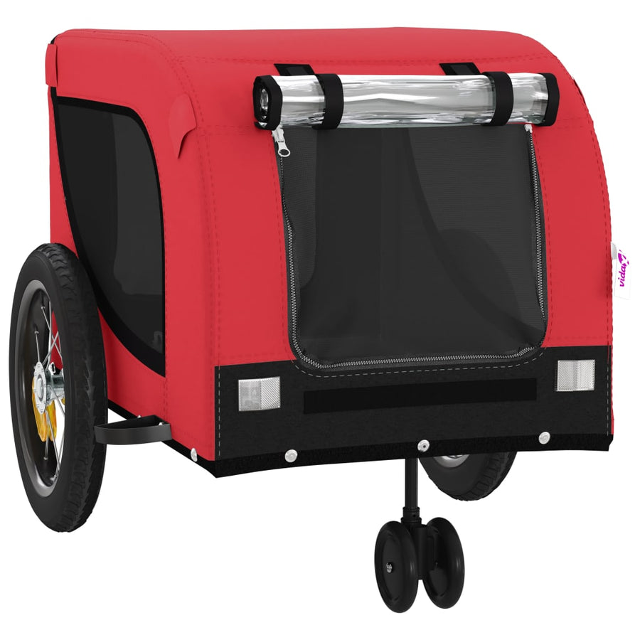 Hondenfietstrailer Oxford Stof En Ijzer 124 x 53 x 53 cm Rood en zwart