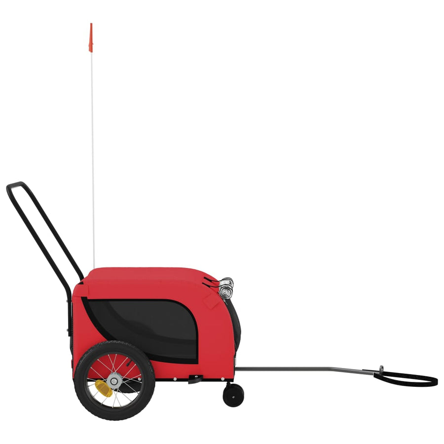Hondenfietstrailer Oxford Stof En Ijzer 124 x 53 x 53 cm Rood en zwart