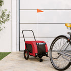 Hondenfietstrailer 124x53x53 cm rood zwart