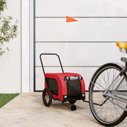 Hondenfietstrailer 124x53x53 cm rood zwart