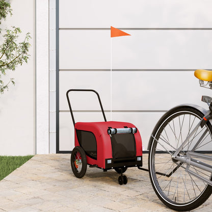 Hondenfietstrailer Oxford Stof En Ijzer 124 x 53 x 53 cm Rood en zwart
