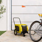 Hondenfietstrailer 124x53x53 cm geel zwart oxford stof ijzer
