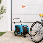 Hondenfietstrailer 124x53x53 cm blauw zwart