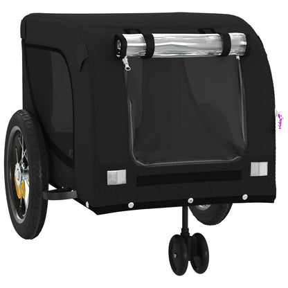 Hondenfietstrailer oxford stof en ijzer zwart