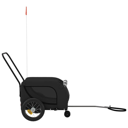 Hondenfietstrailer oxford stof en ijzer zwart