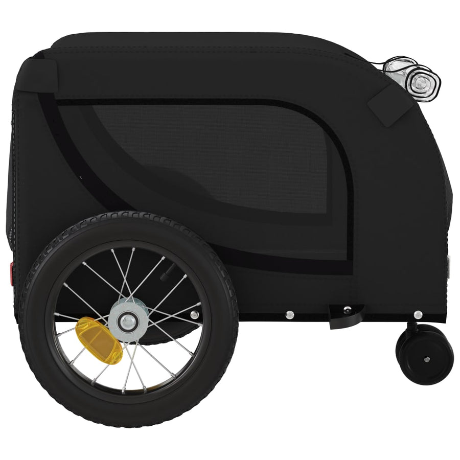 Hondenfietstrailer oxford stof en ijzer zwart