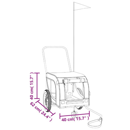 Hondenfietstrailer oxford stof en ijzer zwart