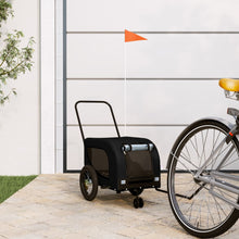 Hondenfietstrailer oxford stof en ijzer zwart