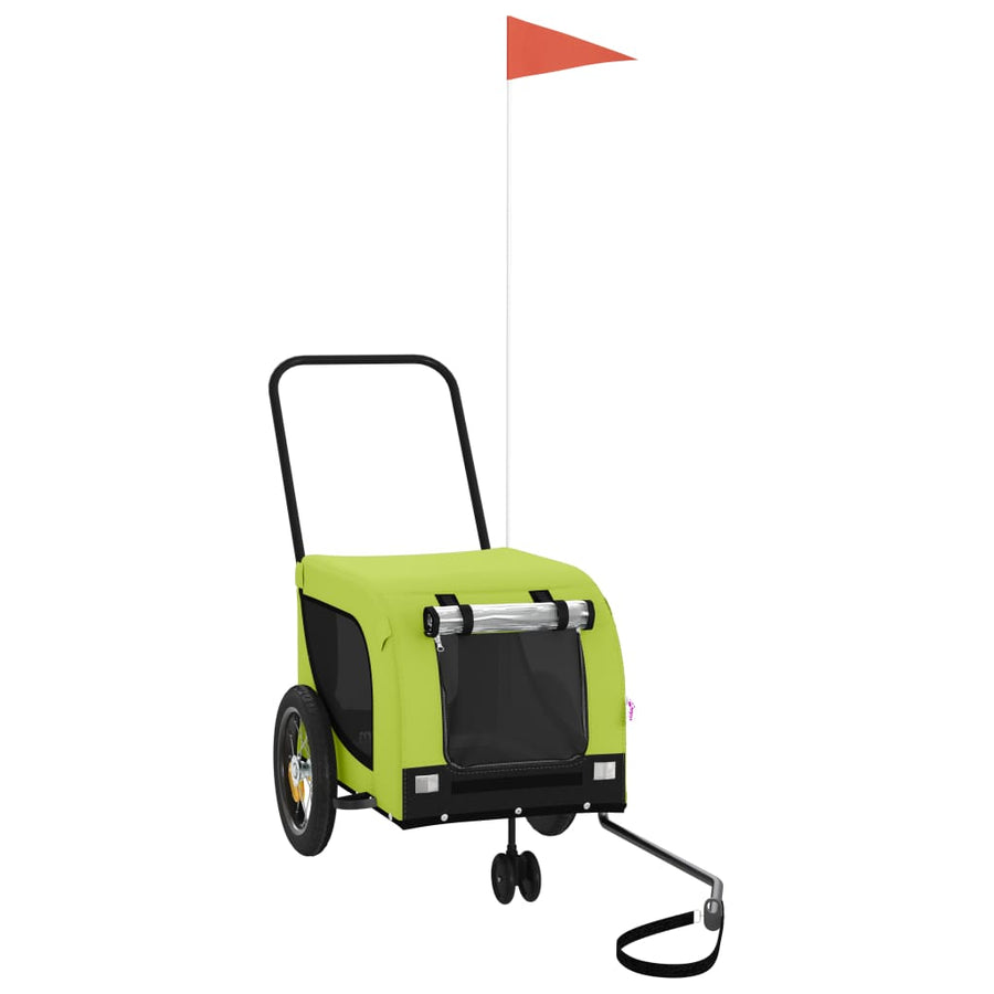 Hondenfietstrailer Oxford Stof En Ijzer 124 x 53 x 53 cm Groen en zwart