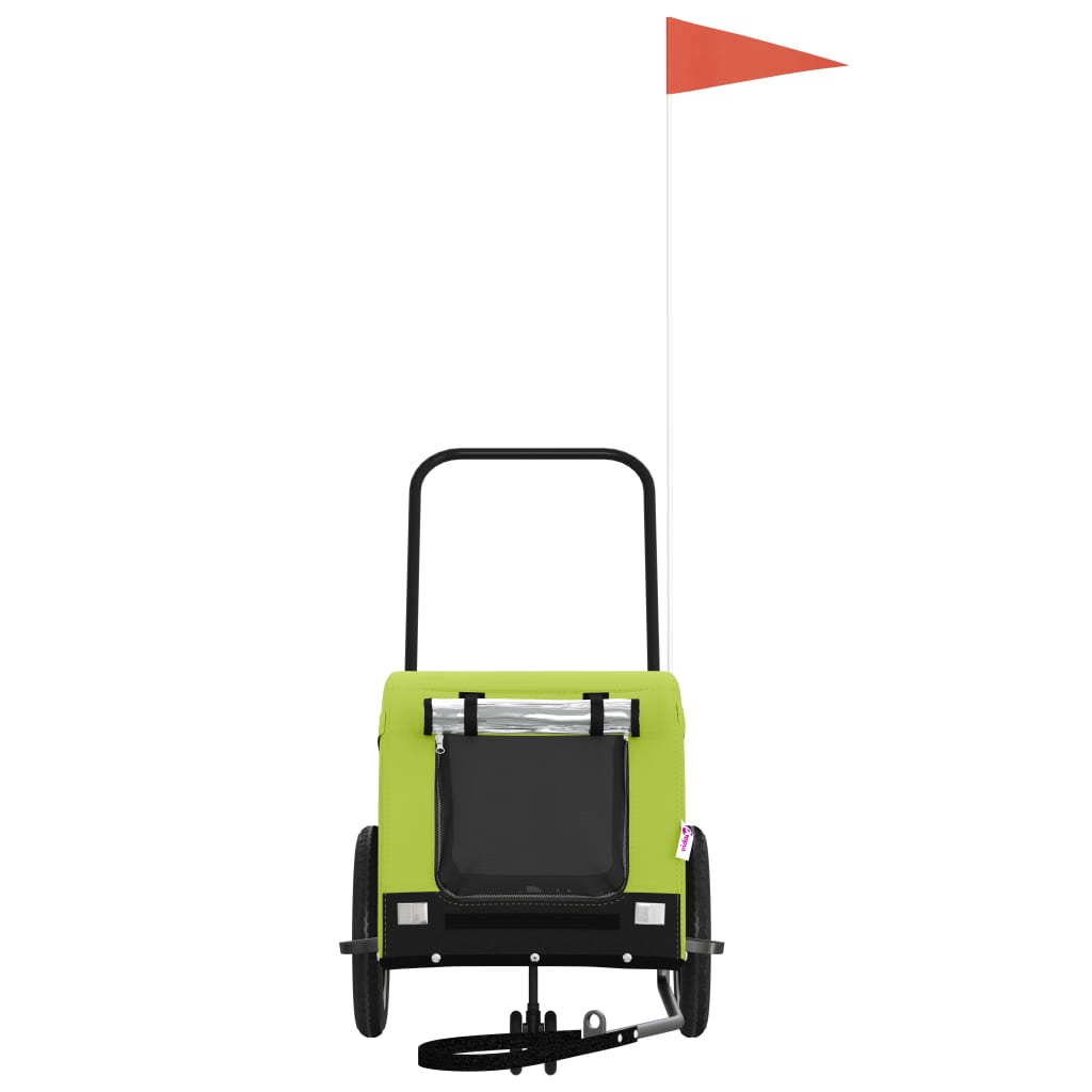 Hondenfietstrailer Oxford Stof En Ijzer 124 x 53 x 53 cm Groen en zwart