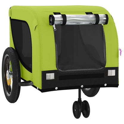 Hondenfietstrailer Oxford Stof En Ijzer 124 x 53 x 53 cm Groen en zwart