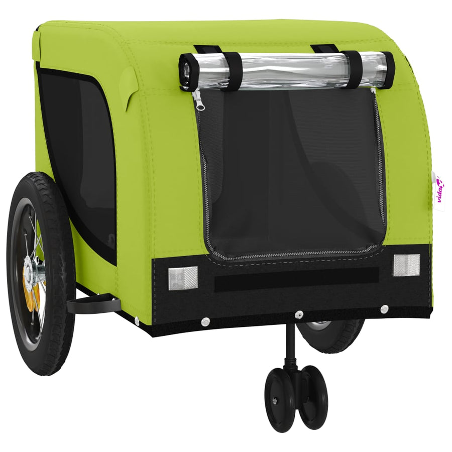 Hondenfietstrailer Oxford Stof En Ijzer 124 x 53 x 53 cm Groen en zwart