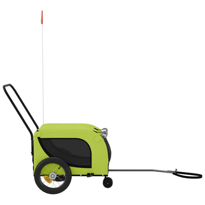 Hondenfietstrailer Oxford Stof En Ijzer 124 x 53 x 53 cm Groen en zwart