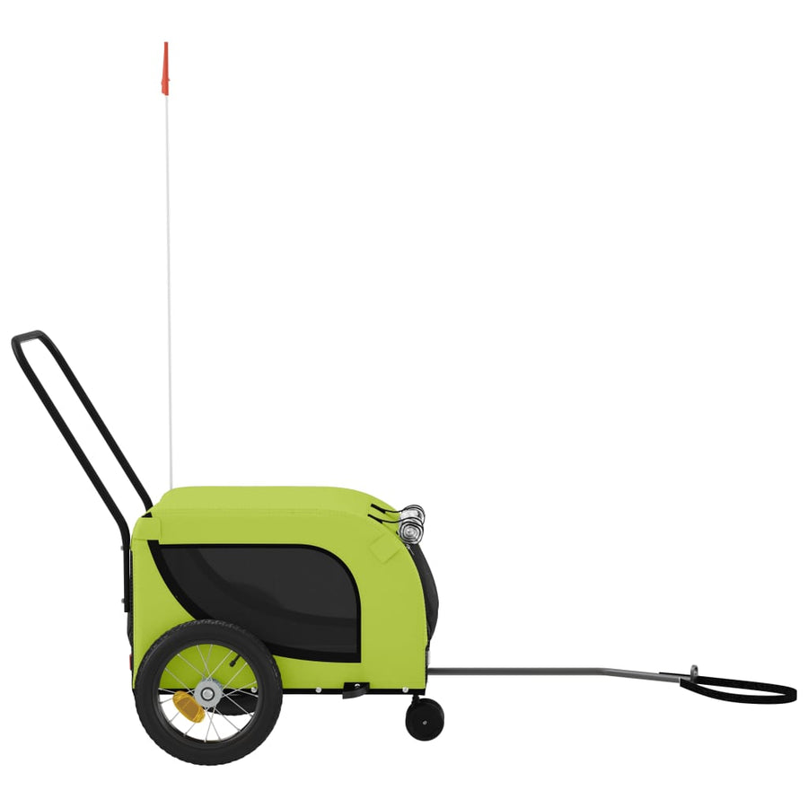Hondenfietstrailer Oxford Stof En Ijzer 124 x 53 x 53 cm Groen en zwart
