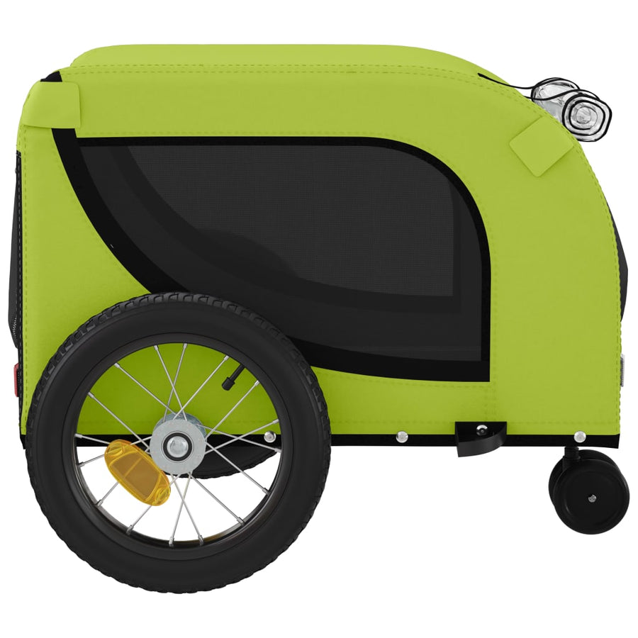 Hondenfietstrailer Oxford Stof En Ijzer 124 x 53 x 53 cm Groen en zwart