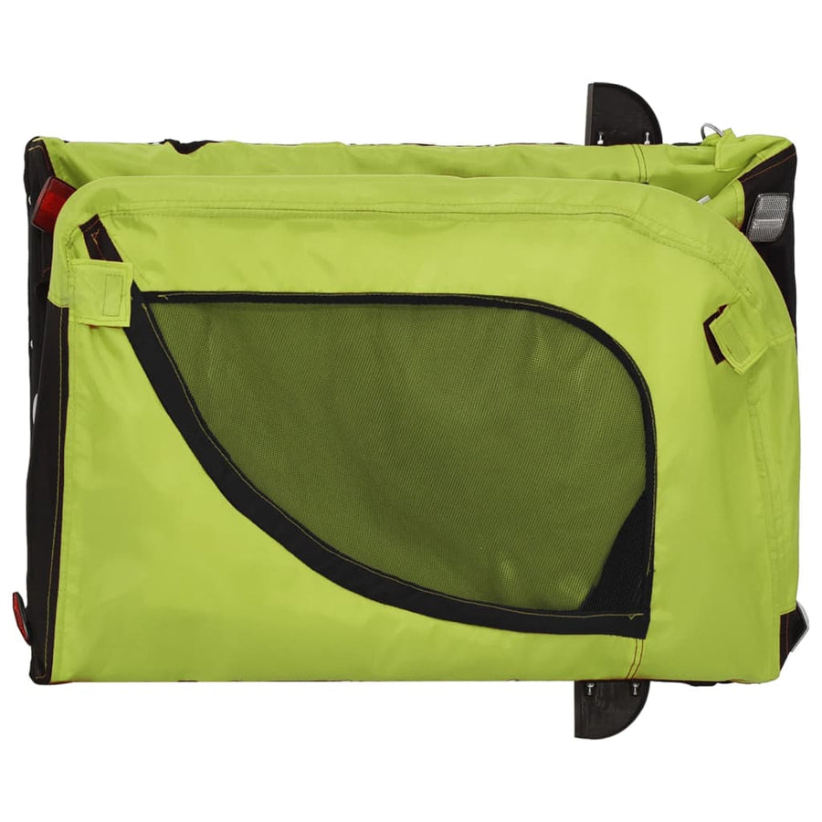 Hondenfietstrailer Oxford Stof En Ijzer 124 x 53 x 53 cm Groen en zwart