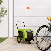 Hondenfietstrailer 124x53x53 cm groen zwart