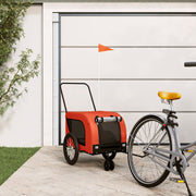 Hondenfietstrailer 125x63x66 cm oranje zwart