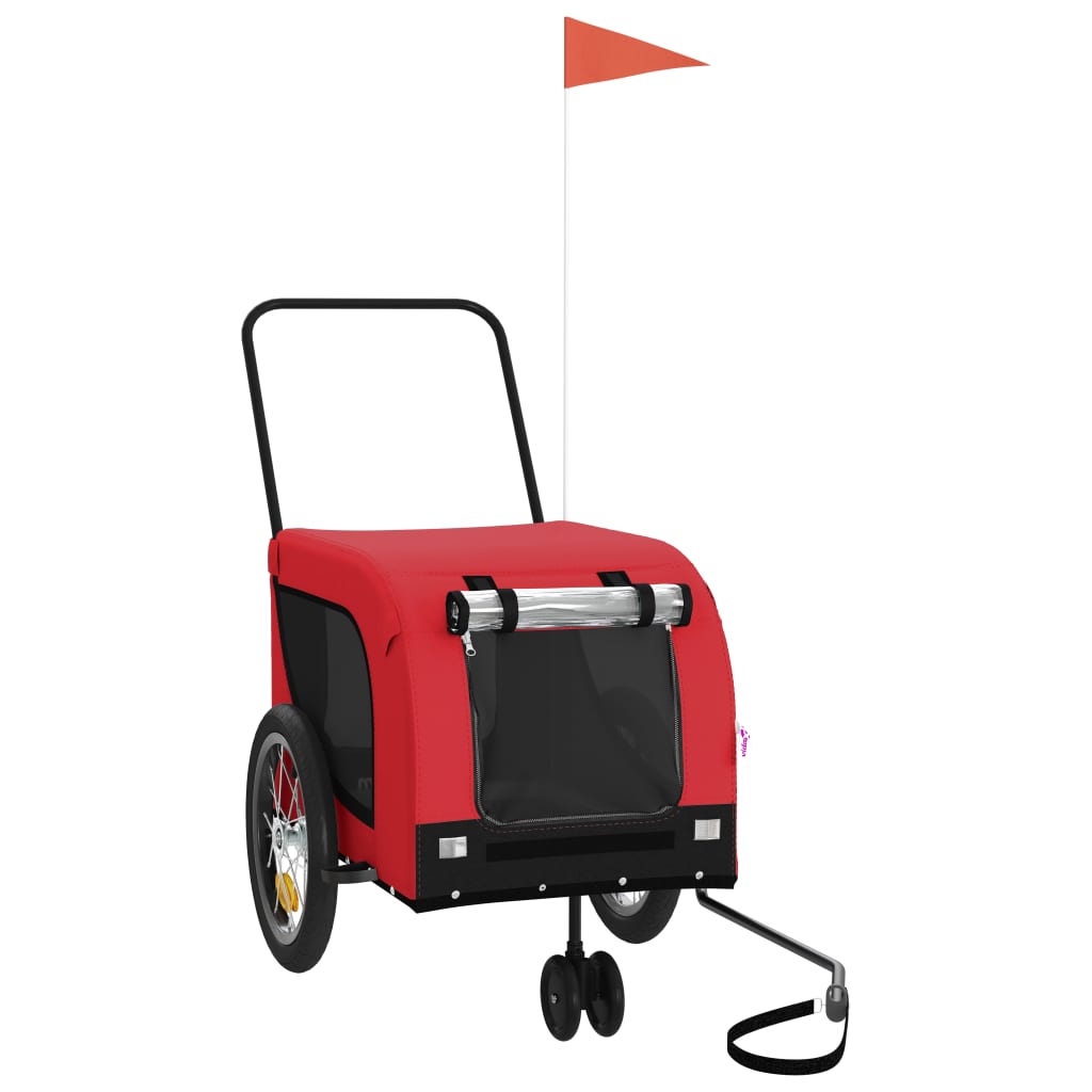 Hondenfietstrailer Oxford Stof En Ijzer 125 x 63 x 66 cm Rood en zwart