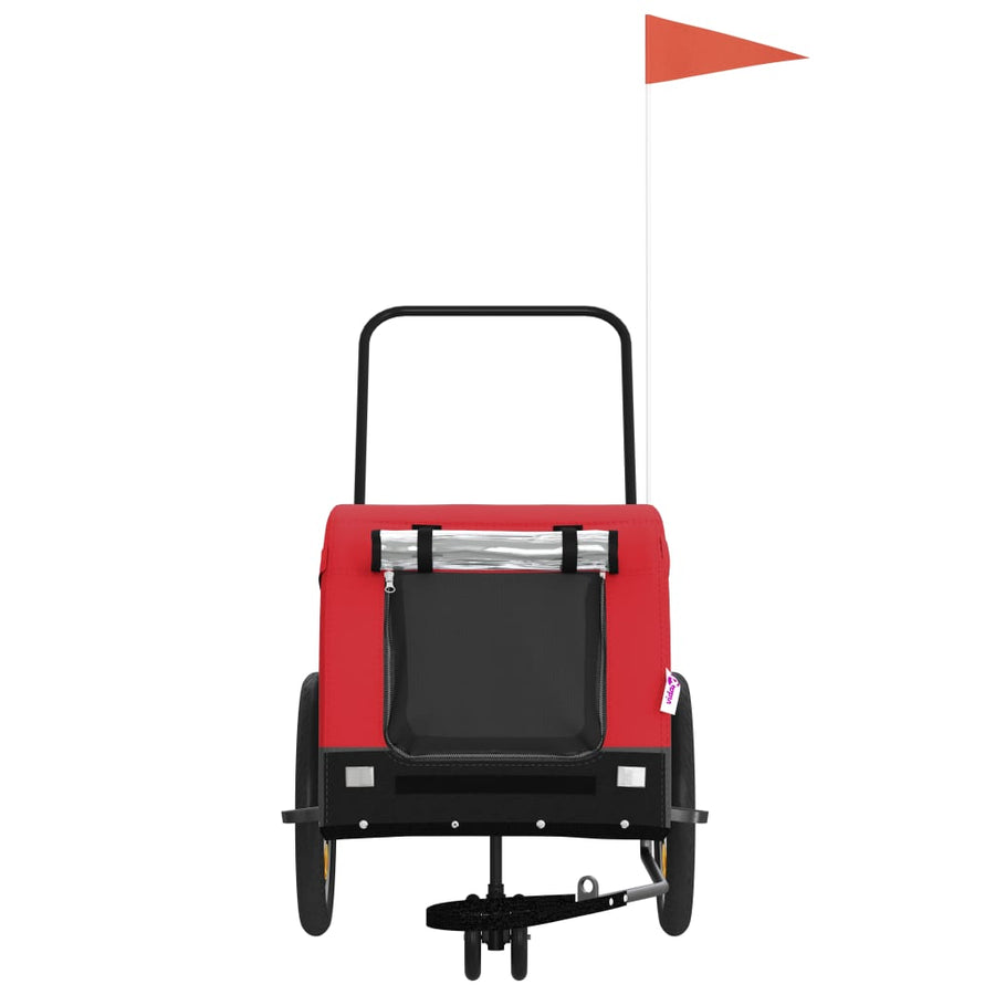 Hondenfietstrailer Oxford Stof En Ijzer 125 x 63 x 66 cm Rood en zwart