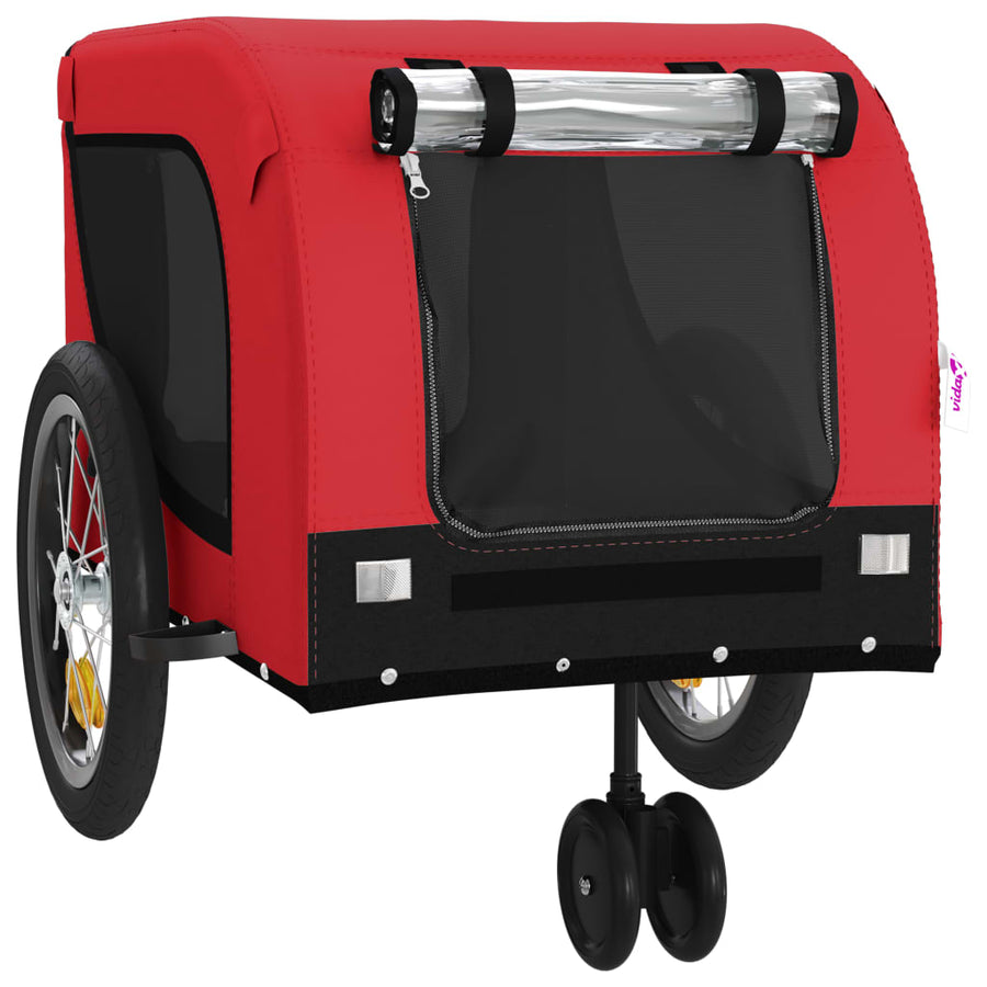 Hondenfietstrailer Oxford Stof En Ijzer 125 x 63 x 66 cm Rood en zwart