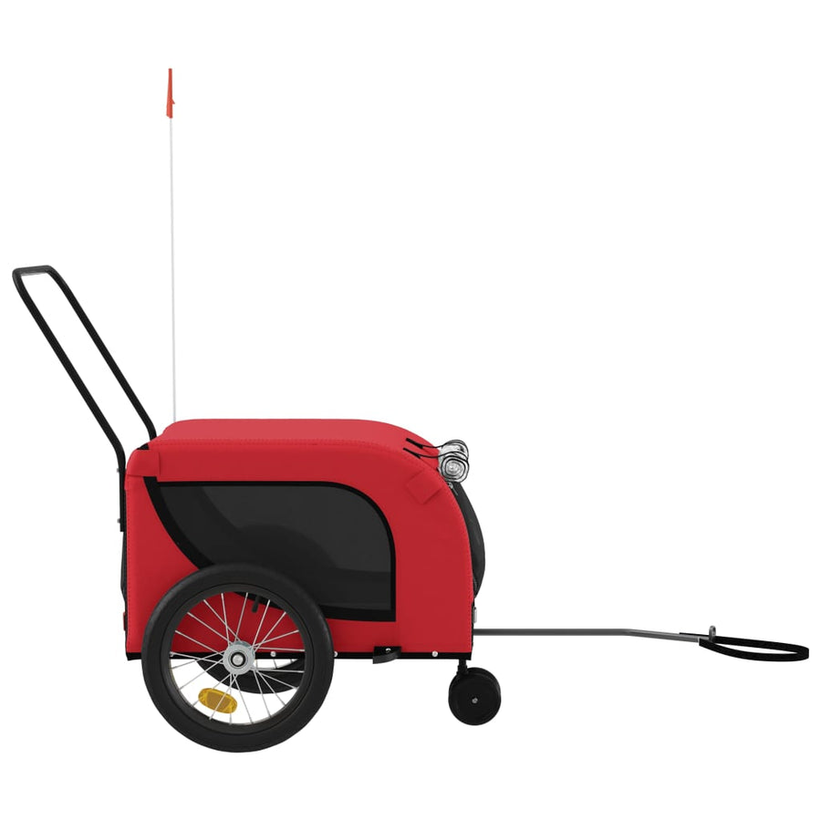 Hondenfietstrailer Oxford Stof En Ijzer 125 x 63 x 66 cm Rood en zwart