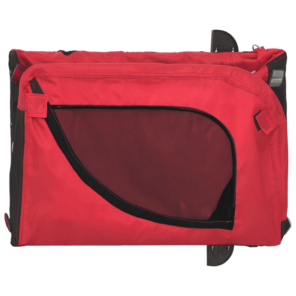 Hondenfietstrailer Oxford Stof En Ijzer 125 x 63 x 66 cm Rood en zwart