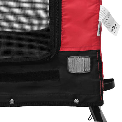 Hondenfietstrailer Oxford Stof En Ijzer 125 x 63 x 66 cm Rood en zwart