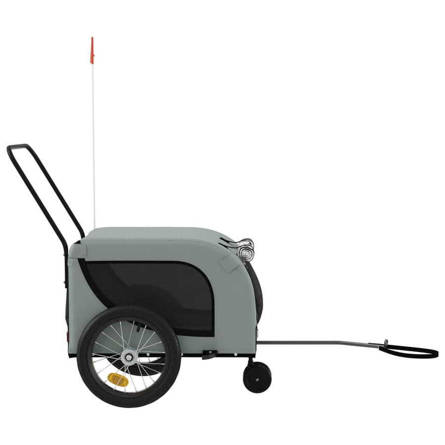 Hondenfietstrailer Oxford Stof En Ijzer 125 x 63 x 66 cm Grijs en zwart