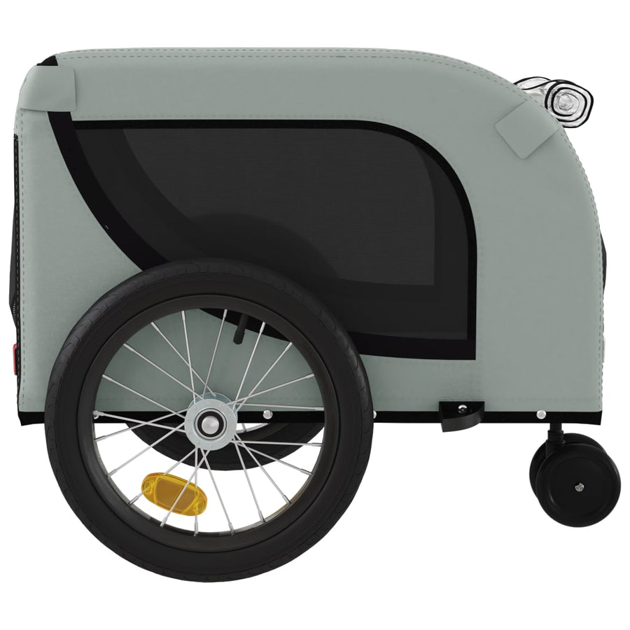 Hondenfietstrailer Oxford Stof En Ijzer 125 x 63 x 66 cm Grijs en zwart
