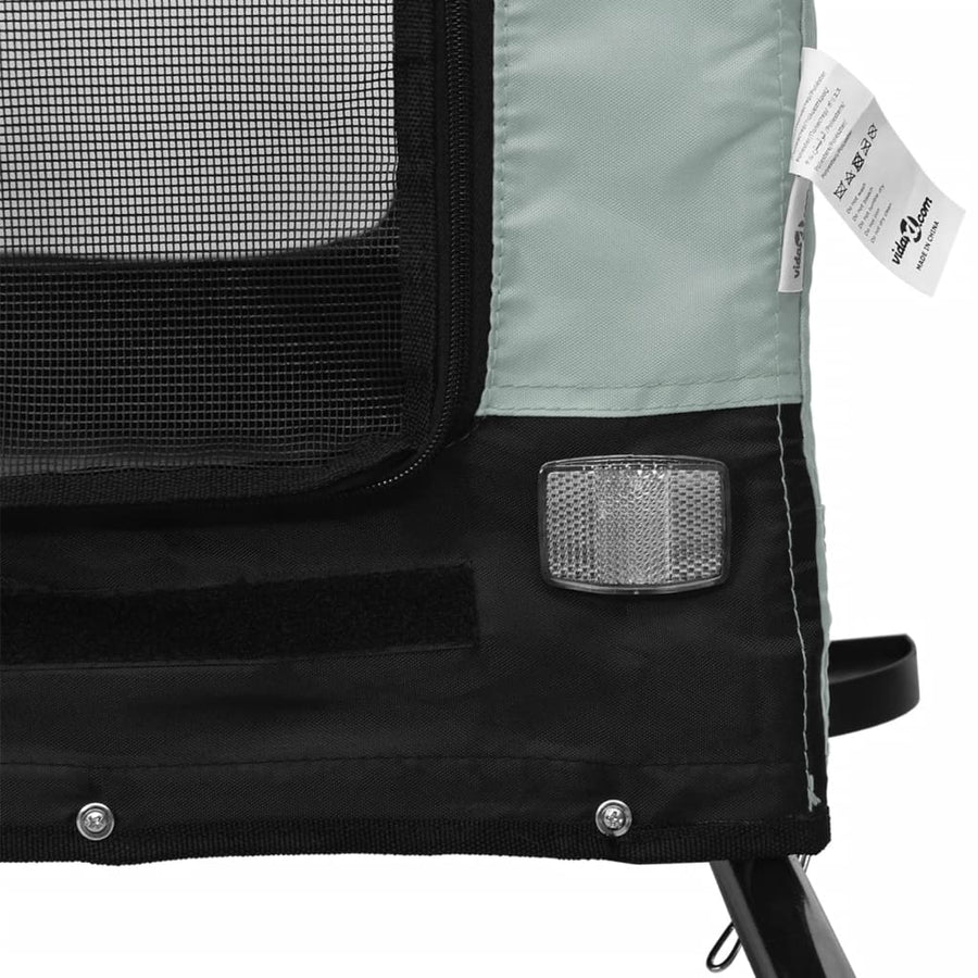 Hondenfietstrailer Oxford Stof En Ijzer 125 x 63 x 66 cm Grijs en zwart