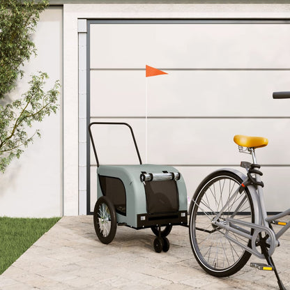 Hondenfietstrailer Oxford Stof En Ijzer 125 x 63 x 66 cm Grijs en zwart