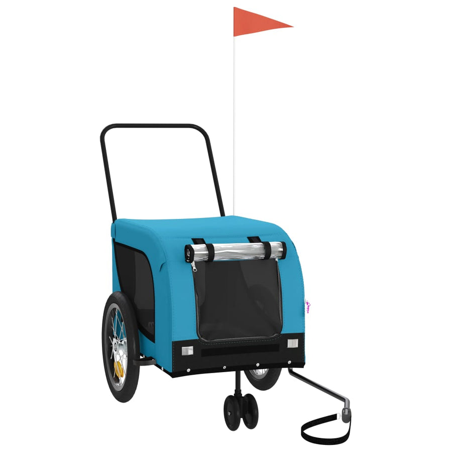 Hondenfietstrailer Oxford Stof En Ijzer 125 x 63 x 66 cm Blauw en zwart