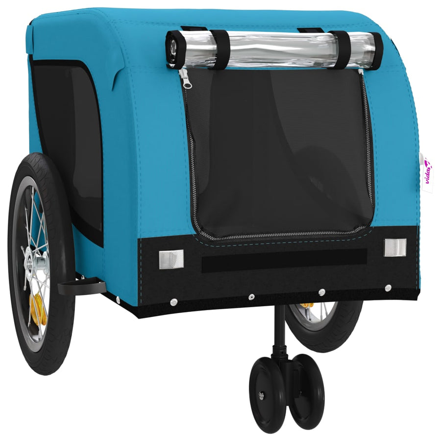 Hondenfietstrailer Oxford Stof En Ijzer 125 x 63 x 66 cm Blauw en zwart