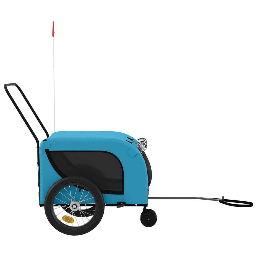 Hondenfietstrailer Oxford Stof En Ijzer 125 x 63 x 66 cm Blauw en zwart